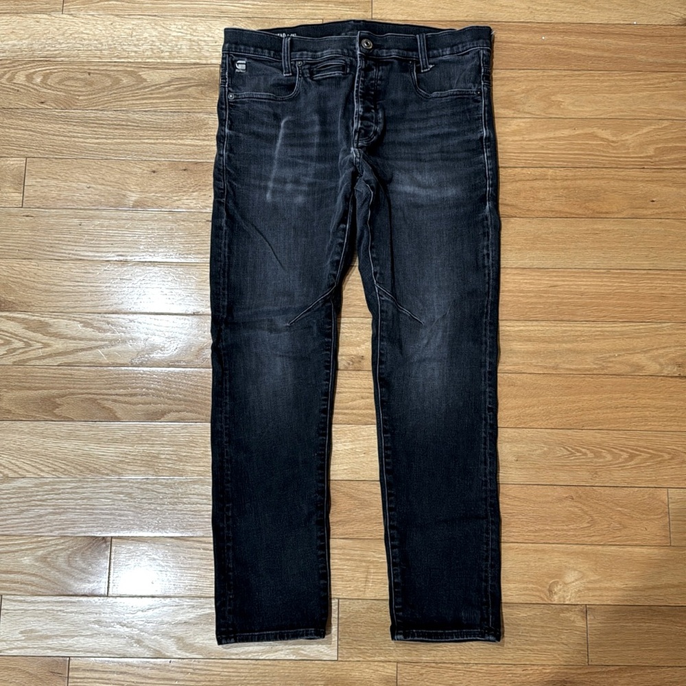 G-Star Raw D-Staq 5 Pocket Slim Black Faded Demin Jeans - Size 32 / 30